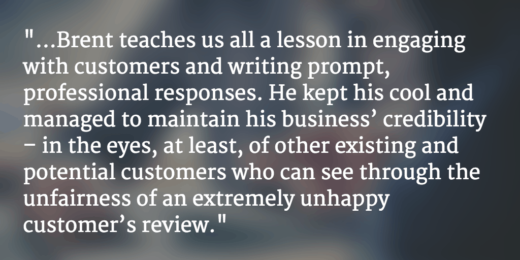 Case Study: Responding Promptly and Professionally to a Crazy Yelper