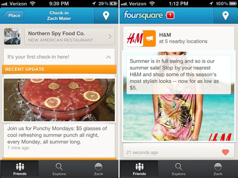 local updates foursquare review trackers