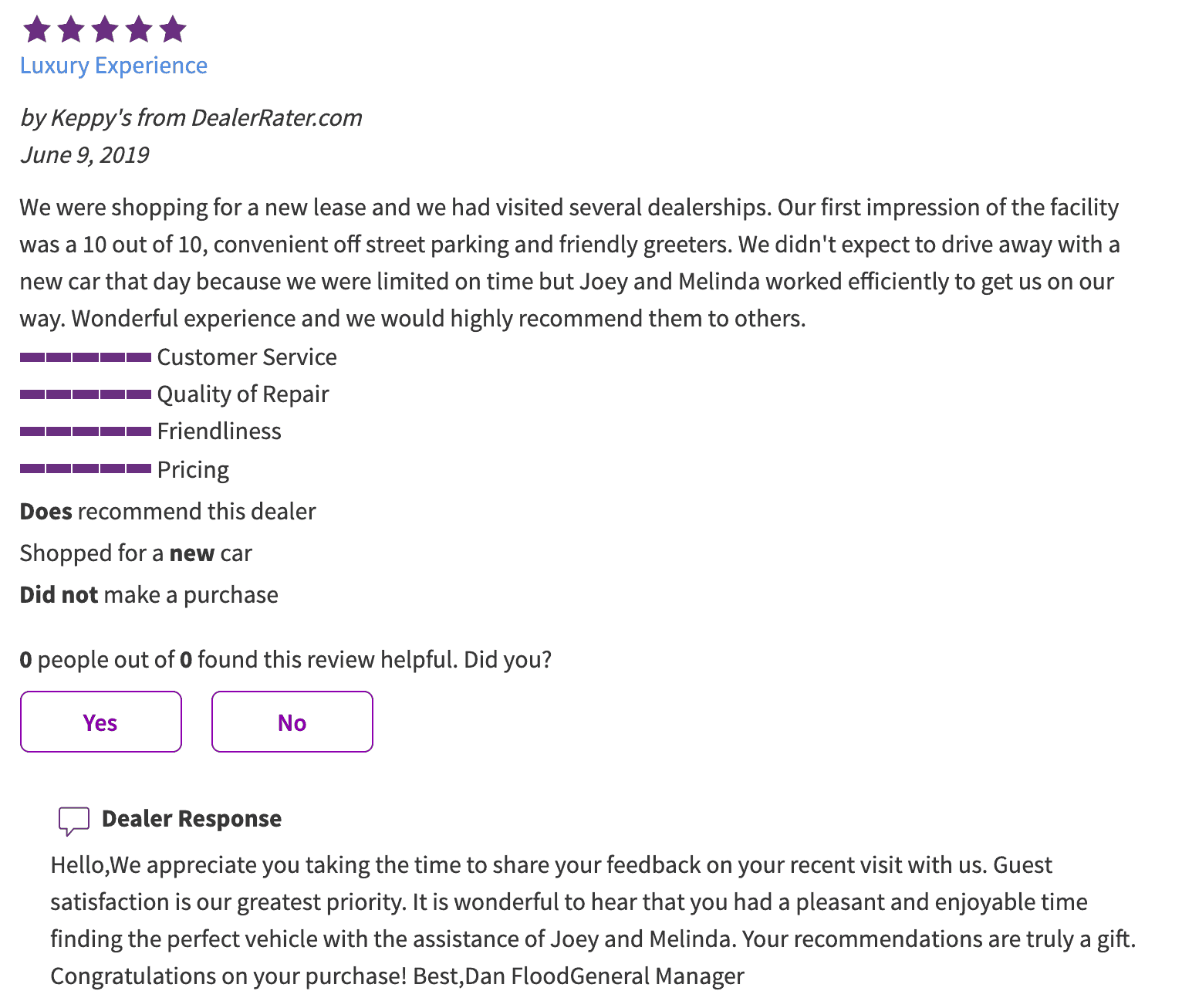cars.com dealer reviews