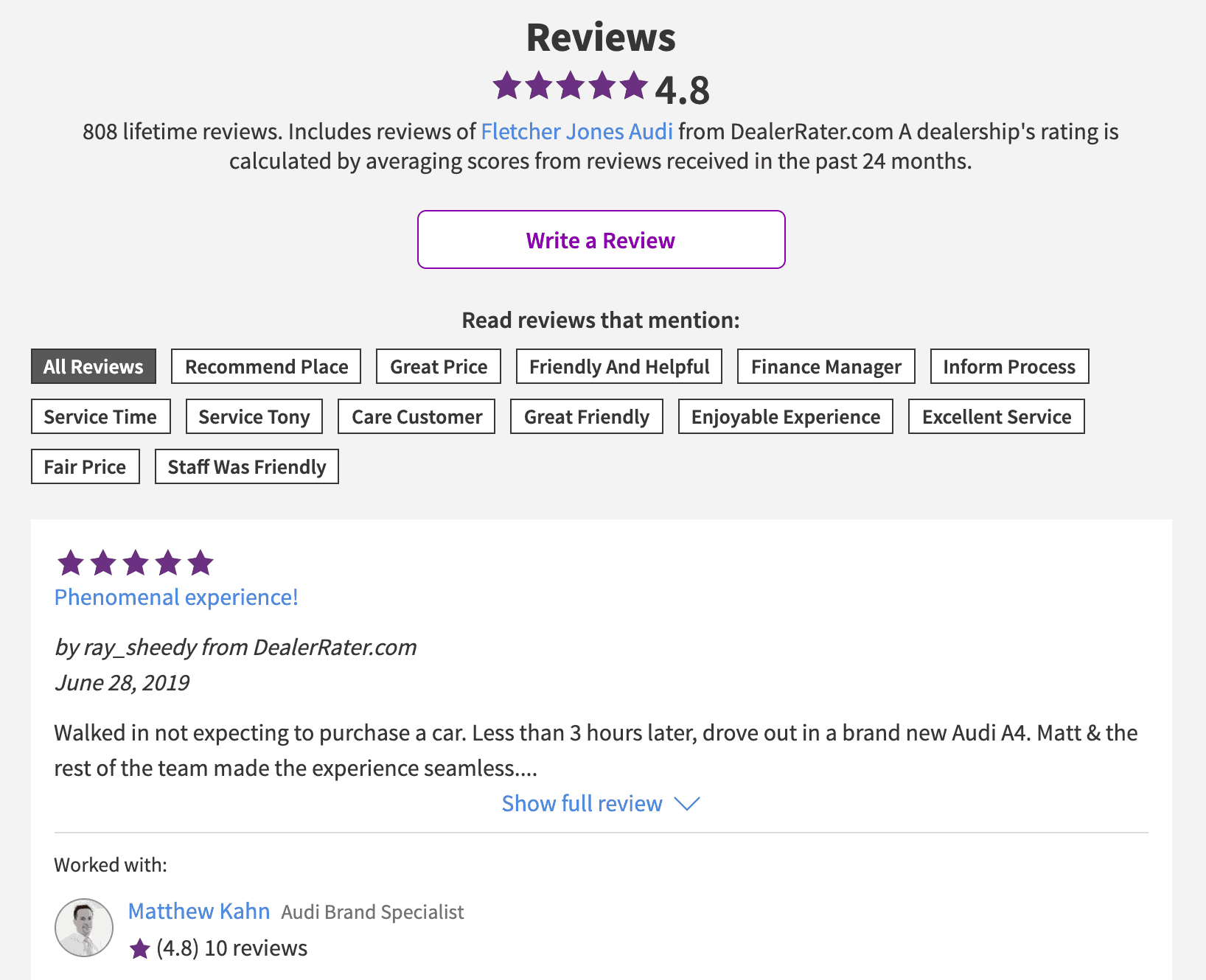 cars.com dealer reviews