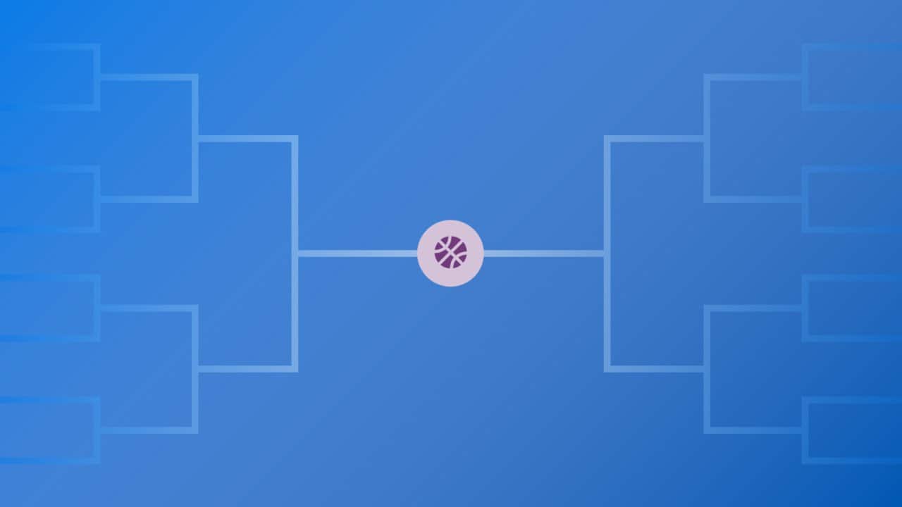 a graphic of a college basketball bracket chart for a story showing a sentiment analysis example