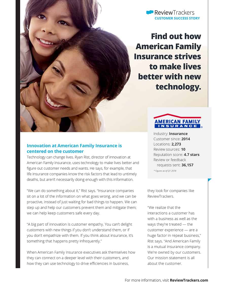 ReviewTrackers Customer Success Story | American Family Insurance