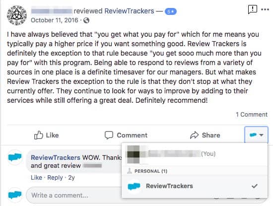 facebook business page reviews