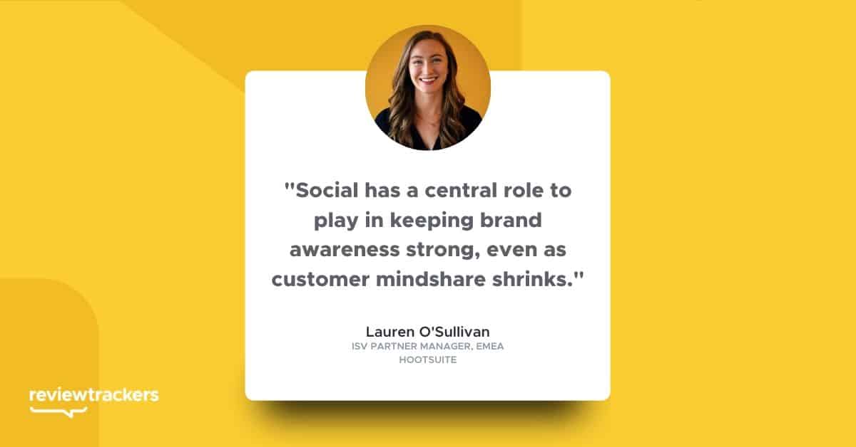 a quote from hootsuite's lauren o'sullivan on social media resilience