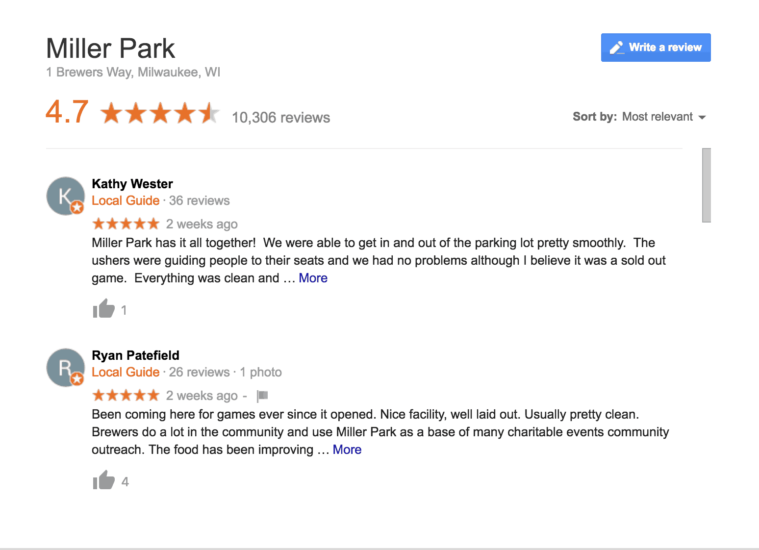 my google reviews history