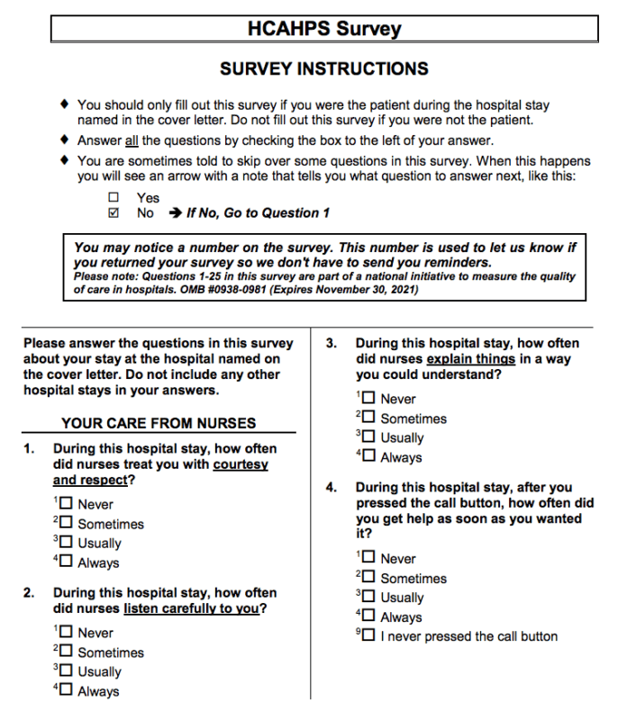 patient satisfaction survey