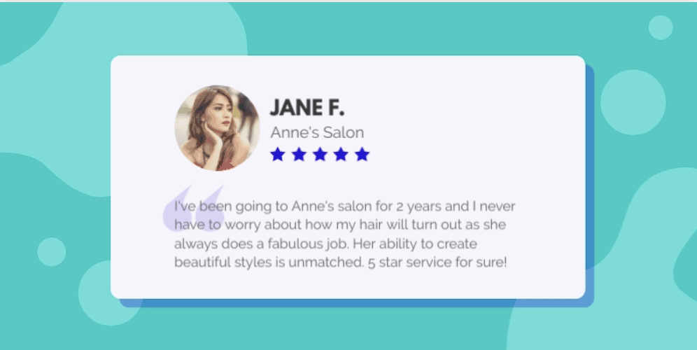 a sample testimonial template from Visme