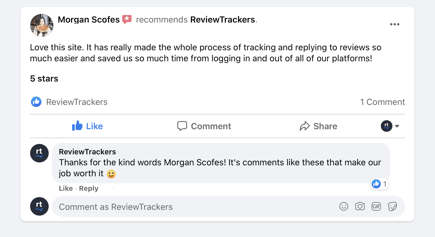 facebook business page reviews