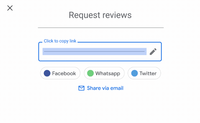 a screenshot of a sample google review link