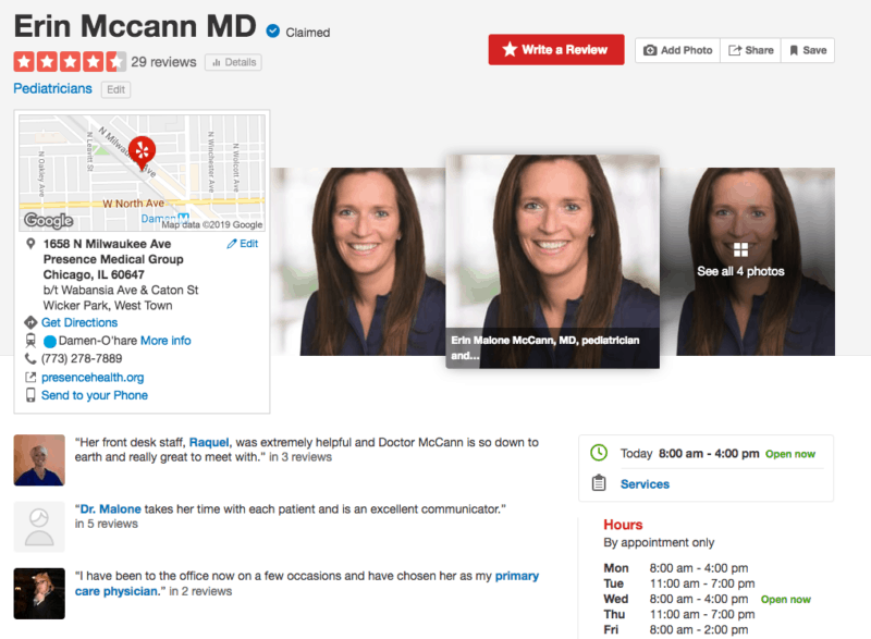 yelp doctor reviews