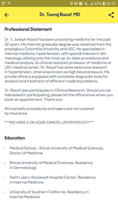 zocdoc reviews description step 3