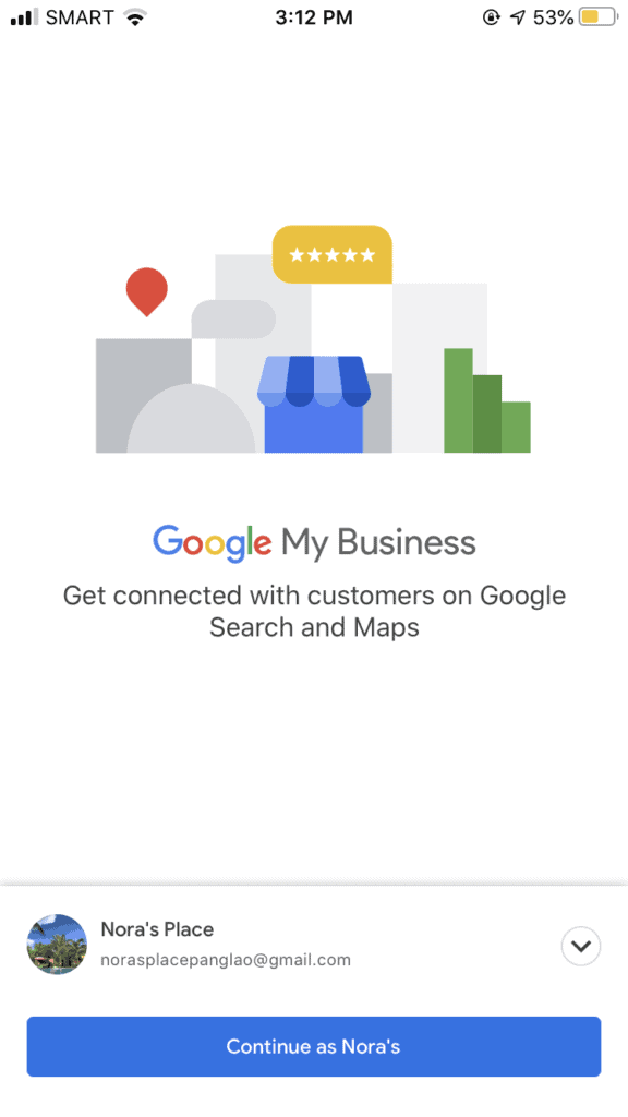google my business app login page