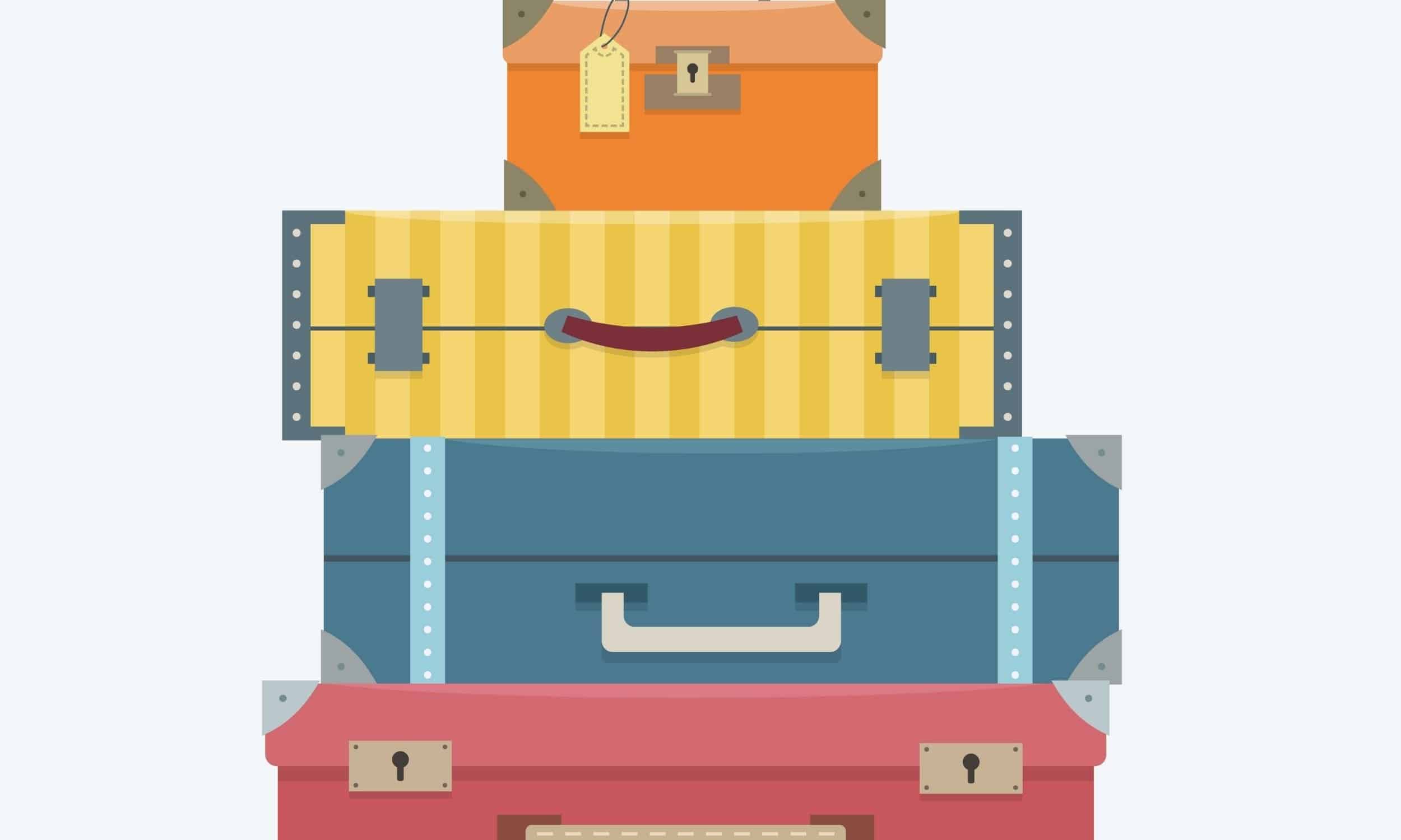 a stack of suitcases when someone checks out of their airbnb stay