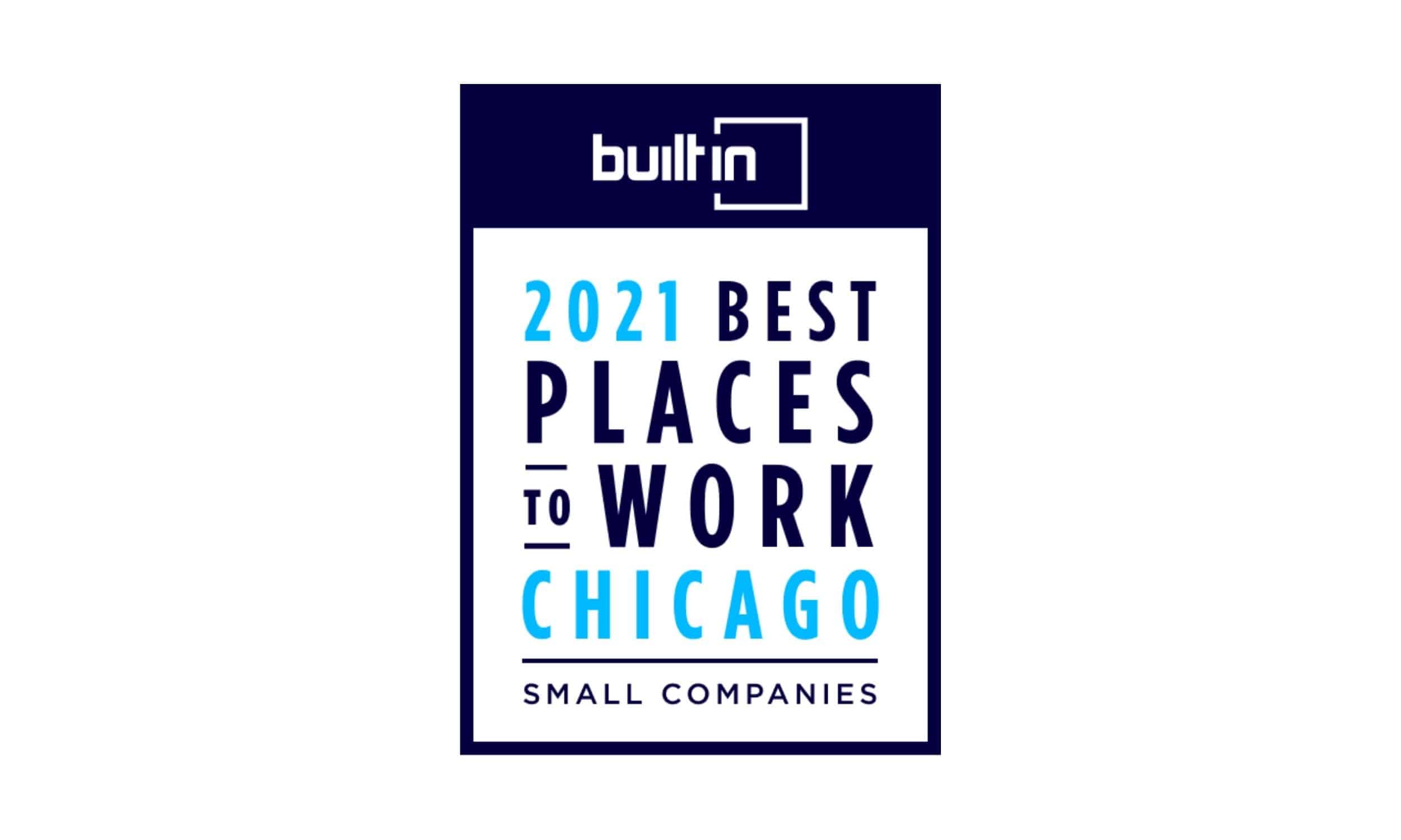 an image of the best places to work award by built in