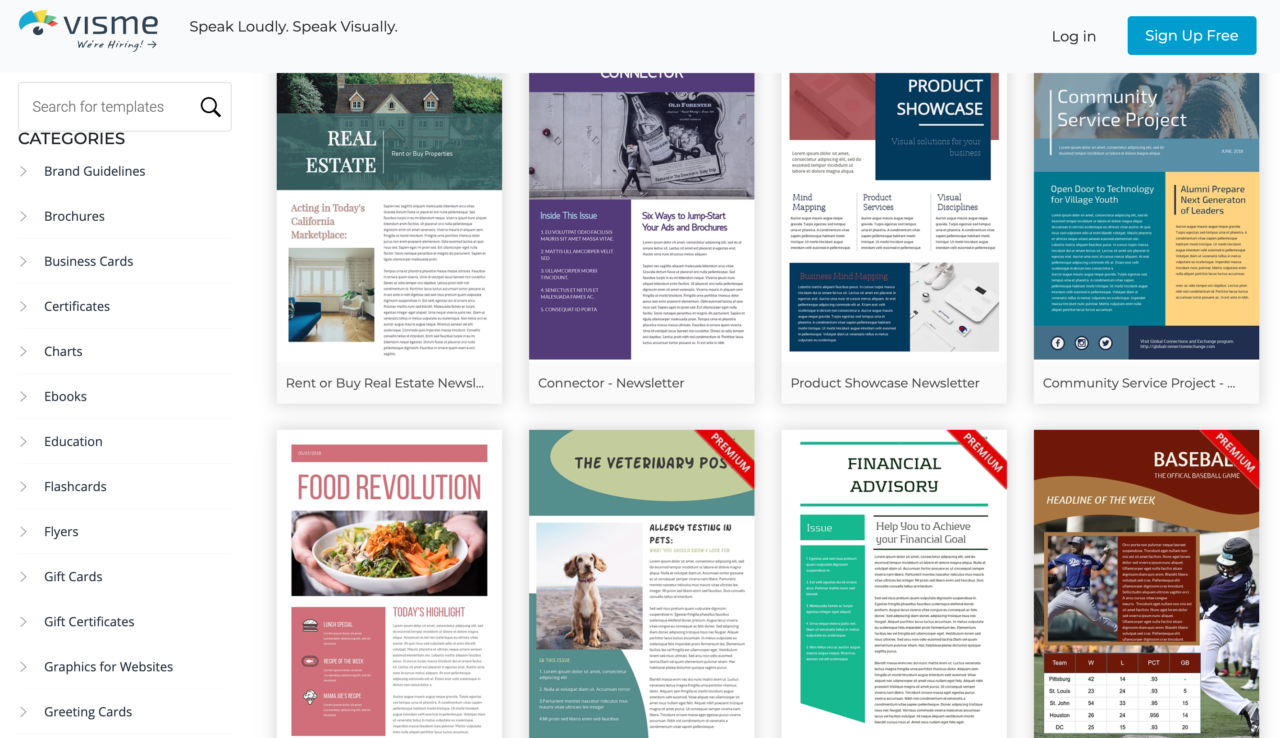 a set of various newsletter templates as effective visual marketing