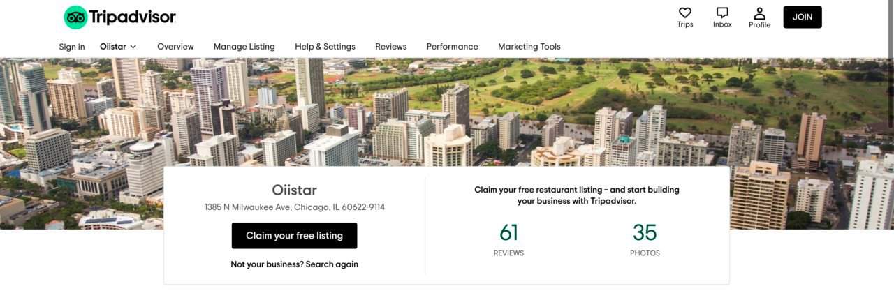 a screenshot of the tripadvisor claim listing confirmation page