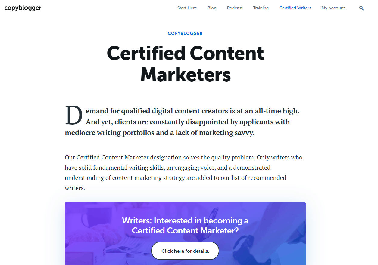 copyblogger content certification for marketers