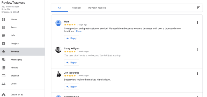 Examples of good business reviews