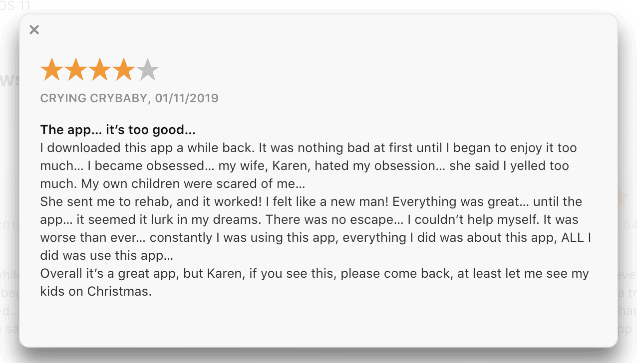 funny app reviews