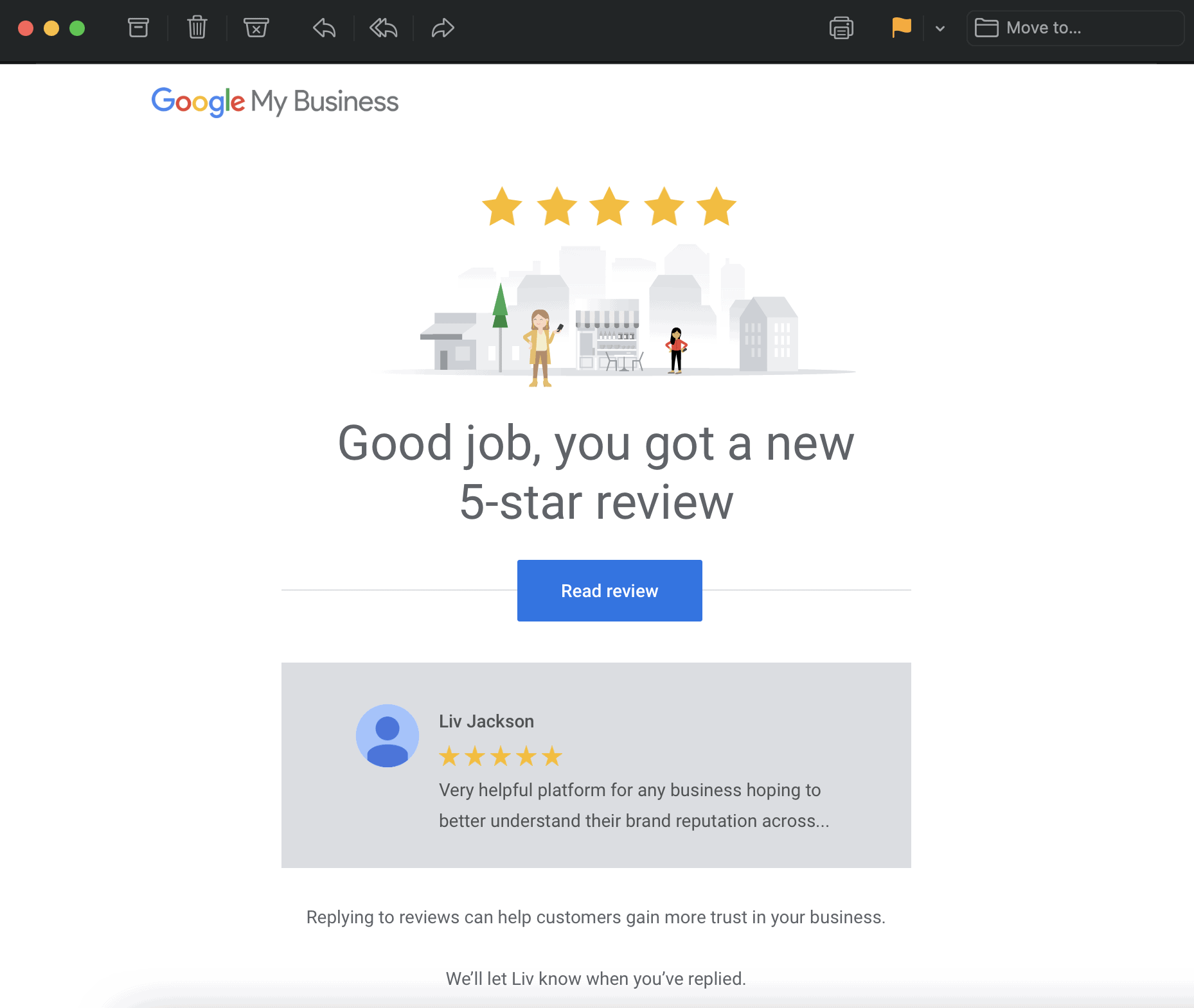 google reviews alerts email from gmb