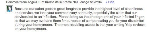 kreme bad review response