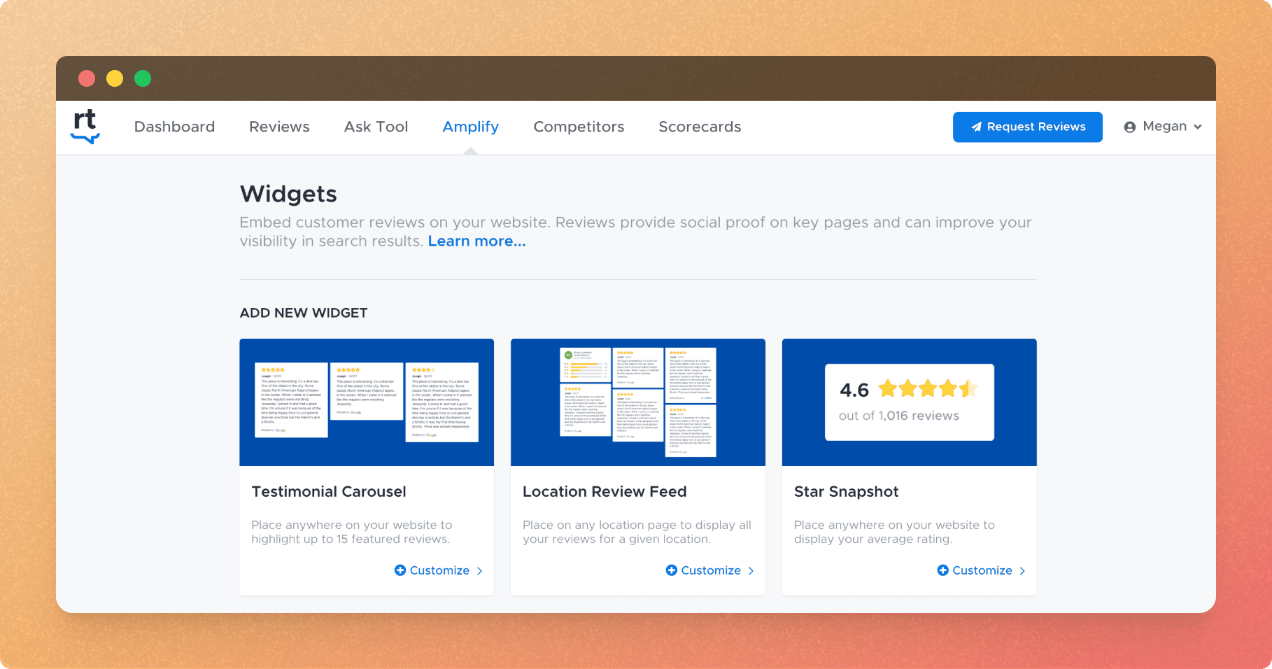Showcase Your Reviews with Amplify by ReviewTrackers - ReviewTrackers